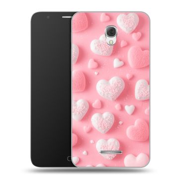 Пластиковый чехол на Alcatel Pop 4 Plus с принтом Сердечки Пластиковый чехол на Alcatel Pop 4 Plus с принтом Сердечки
