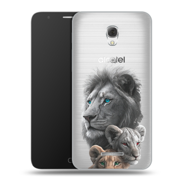 Пластиковый чехол на Alcatel Pop 4 Plus с принтом Львы Пластиковый чехол на Alcatel Pop 4 Plus с принтом Львы