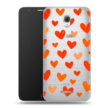 Пластиковый чехол на Alcatel Pop 4 Plus с принтом Сердечки Пластиковый чехол на Alcatel Pop 4 Plus с принтом Сердечки