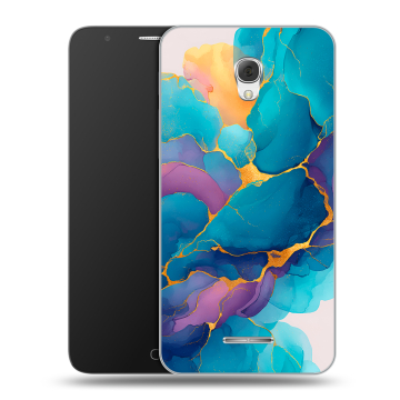 Пластиковый чехол на Alcatel Pop 4 Plus с принтом Мрамор блестки Пластиковый чехол на Alcatel Pop 4 Plus с принтом Мрамор блестки
