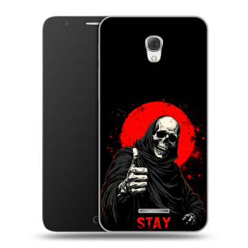 Пластиковый чехол на Alcatel Pop 4 Plus с принтом смешной скелет Пластиковый чехол на Alcatel Pop 4 Plus с принтом смешной скелет