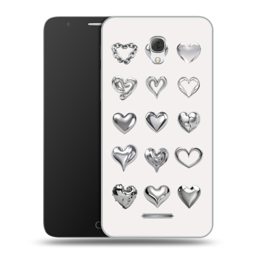 Пластиковый чехол на Alcatel Pop 4 Plus с принтом Y2K сердечки Пластиковый чехол на Alcatel Pop 4 Plus с принтом Y2K сердечки