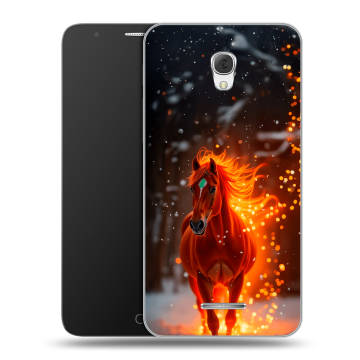 Пластиковый чехол на Alcatel Pop 4 Plus с принтом Новый год Пластиковый чехол на Alcatel Pop 4 Plus с принтом Новый год