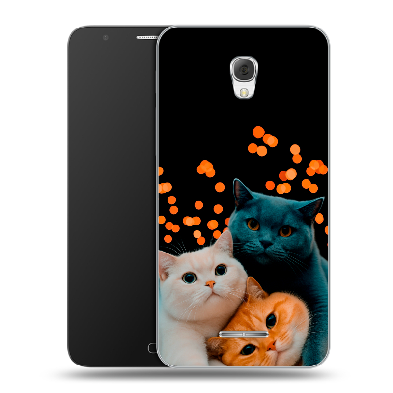 Пластиковый чехол на Alcatel Pop 4 Plus с принтом Кошки Пластиковый чехол на Alcatel Pop 4 Plus с принтом Кошки