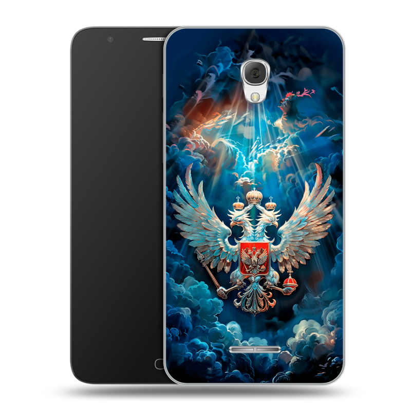 Пластиковый чехол на Alcatel Pop 4 Plus с принтом Герб флаг России Пластиковый чехол на Alcatel Pop 4 Plus с принтом Герб флаг России