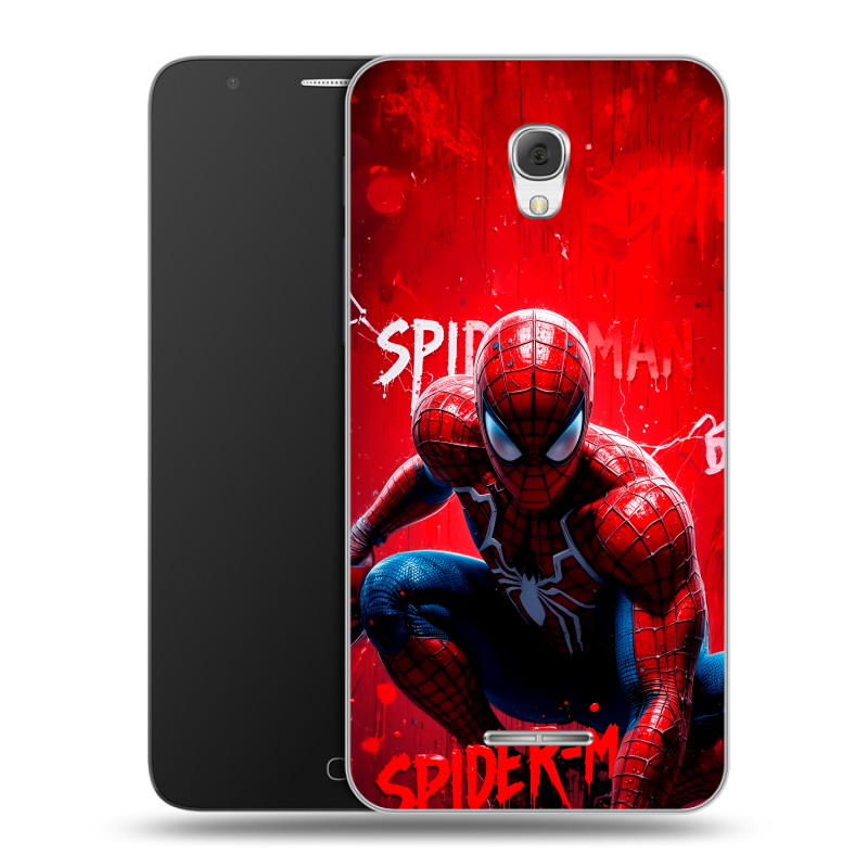 Пластиковый чехол на Alcatel Pop 4 Plus с принтом Spiderman Человек паук Пластиковый чехол на Alcatel Pop 4 Plus с принтом Spiderman Человек паук