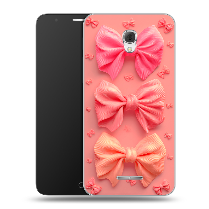 Пластиковый чехол на Alcatel Pop 4 Plus с принтом Розовые бантики Пластиковый чехол на Alcatel Pop 4 Plus с принтом Розовые бантики