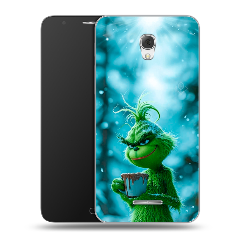 Пластиковый чехол на Alcatel Pop 4 Plus с принтом Новый год гринч Пластиковый чехол на Alcatel Pop 4 Plus с принтом Новый год гринч
