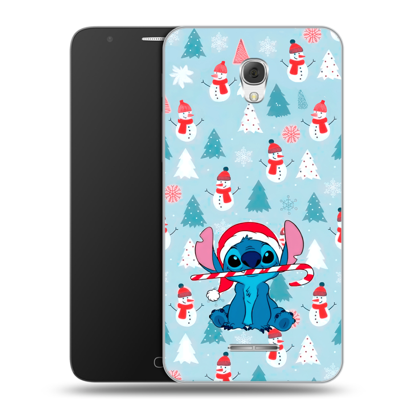 Пластиковый чехол на Alcatel Pop 4 Plus с принтом Стич Новый год Пластиковый чехол на Alcatel Pop 4 Plus с принтом Стич Новый год