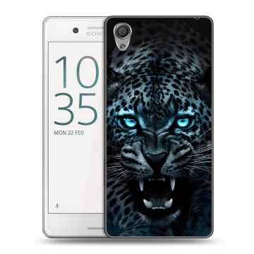 Пластиковый чехол на Sony Xperia X Performance с принтом Темный леопард Пластиковый чехол на Sony Xperia X Performance с принтом Темный леопард