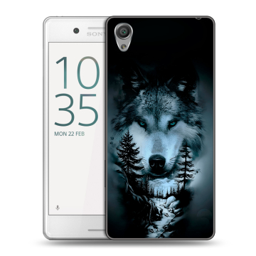 Пластиковый чехол на Sony Xperia X Performance с принтом Лесной волк Пластиковый чехол на Sony Xperia X Performance с принтом Лесной волк