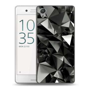 Пластиковый чехол на Sony Xperia X Performance с принтом Черные кристаллы Пластиковый чехол на Sony Xperia X Performance с принтом Черные кристаллы