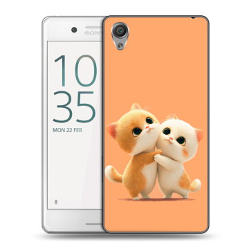 Пластиковый чехол на Sony Xperia X Performance с принтом Милые котики Пластиковый чехол на Sony Xperia X Performance с принтом Милые котики