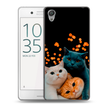 Пластиковый чехол на Sony Xperia X Performance с принтом Кошки Пластиковый чехол на Sony Xperia X Performance с принтом Кошки