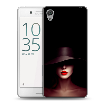 Пластиковый чехол на Sony Xperia X Performance с принтом Девушка в шляпе