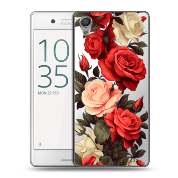 Пластиковый чехол на Sony Xperia X Performance с принтом Розы Пластиковый чехол на Sony Xperia X Performance с принтом Розы