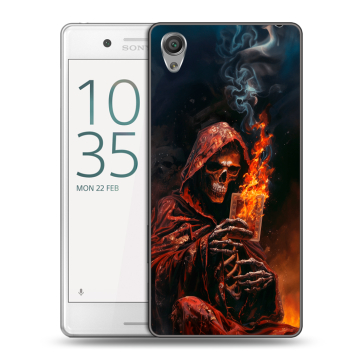 Пластиковый чехол на Sony Xperia X Performance с принтом Скелет и карты Пластиковый чехол на Sony Xperia X Performance с принтом Скелет и карты