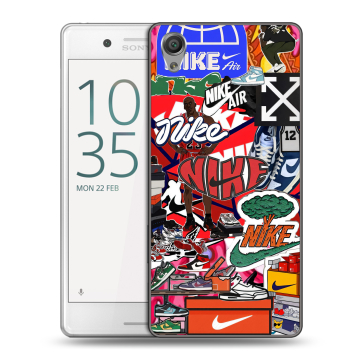 Пластиковый чехол на Sony Xperia X Performance с принтом Найк Nike яркий Пластиковый чехол на Sony Xperia X Performance с принтом Найк Nike яркий