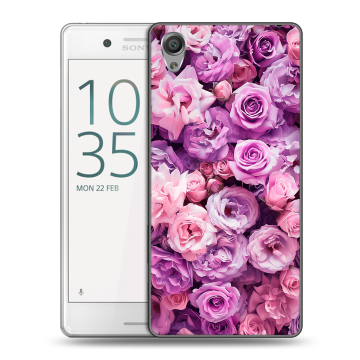 Пластиковый чехол на Sony Xperia X Performance с принтом лавандовые розы