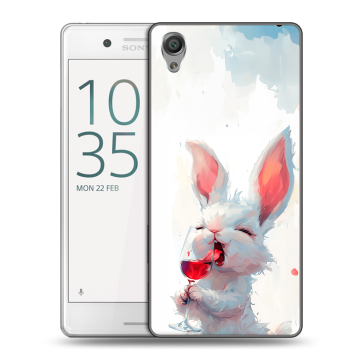 Пластиковый чехол на Sony Xperia X Performance с принтом кролик зайчик Пластиковый чехол на Sony Xperia X Performance с принтом кролик зайчик