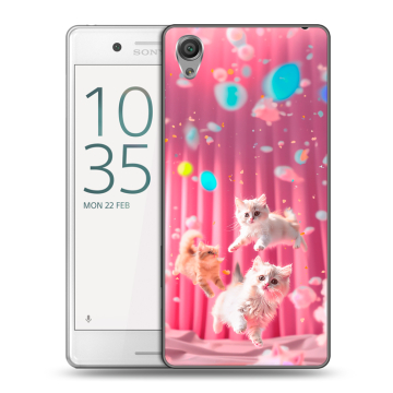 Пластиковый чехол на Sony Xperia X Performance с принтом милые котики