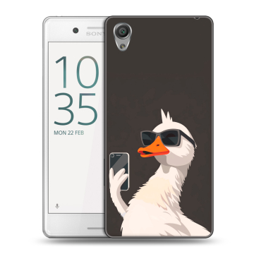 Пластиковый чехол на Sony Xperia X Performance с принтом утка в очках Пластиковый чехол на Sony Xperia X Performance с принтом утка в очках