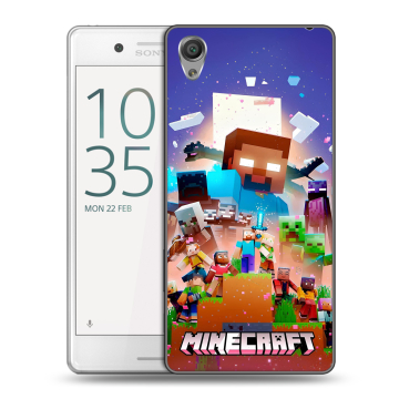Пластиковый чехол на Sony Xperia X Performance с принтом Майнкрафт Minecraft