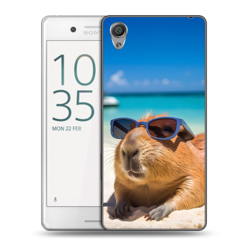 Пластиковый чехол на Sony Xperia X Performance с принтом Капибара