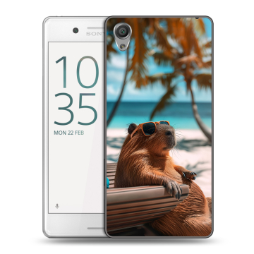 Пластиковый чехол на Sony Xperia X Performance с принтом Капибара Пластиковый чехол на Sony Xperia X Performance с принтом Капибара