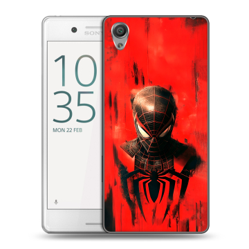 Пластиковый чехол на Sony Xperia X Performance с принтом человек паук spiderman Пластиковый чехол на Sony Xperia X Performance с принтом человек паук spiderman