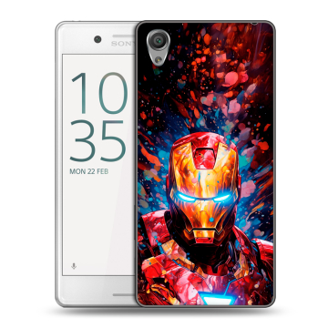 Пластиковый чехол на Sony Xperia X Performance с принтом Железный человек Ironman