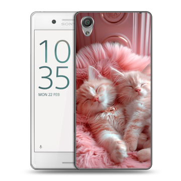 Пластиковый чехол на Sony Xperia X Performance с принтом котята котики
