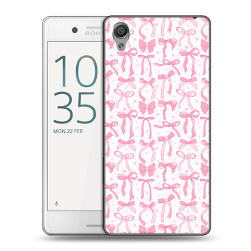 Пластиковый чехол на Sony Xperia X Performance с принтом Розовые бантики Пластиковый чехол на Sony Xperia X Performance с принтом Розовые бантики