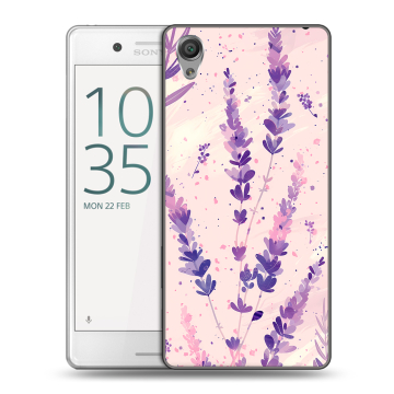 Пластиковый чехол на Sony Xperia X Performance с принтом цветы лаванда Пластиковый чехол на Sony Xperia X Performance с принтом цветы лаванда