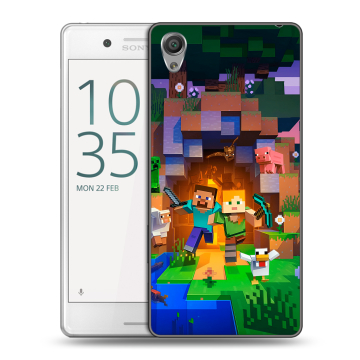 Пластиковый чехол на Sony Xperia X Performance с принтом Майнкрафт Minecraft