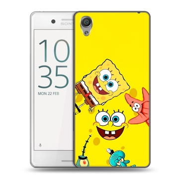 Пластиковый чехол на Sony Xperia X Performance с принтом Спанч боб Спанчбоб Пластиковый чехол на Sony Xperia X Performance с принтом Спанч боб Спанчбоб