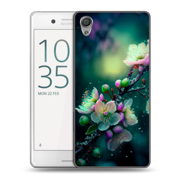 Пластиковый чехол на Sony Xperia X Performance с принтом Цветы и мрамор Пластиковый чехол на Sony Xperia X Performance с принтом Цветы и мрамор