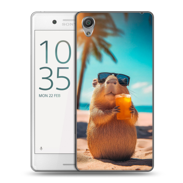 Пластиковый чехол на Sony Xperia X Performance с принтом Капибара Пластиковый чехол на Sony Xperia X Performance с принтом Капибара