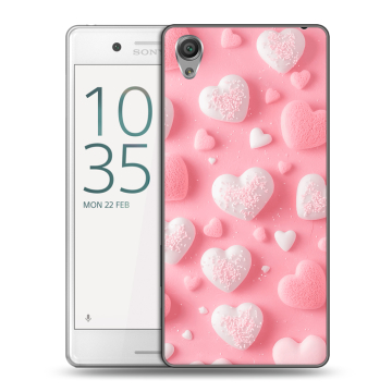 Пластиковый чехол на Sony Xperia X Performance с принтом Сердечки
