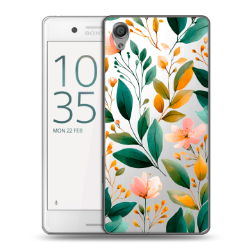 Пластиковый чехол на Sony Xperia X Performance с принтом Цветы паттерн