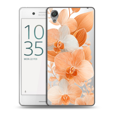 Пластиковый чехол на Sony Xperia X Performance с принтом Бежевые цветы