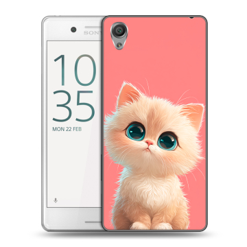 Пластиковый чехол на Sony Xperia X Performance с принтом Розовый котенок