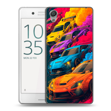 Пластиковый чехол на Sony Xperia X Performance с принтом Тачки