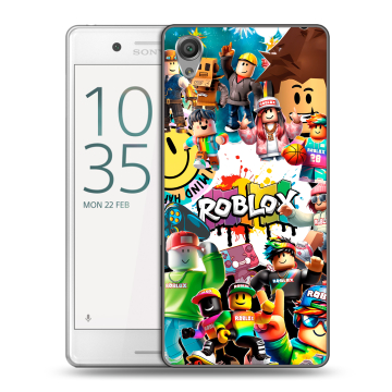Пластиковый чехол на Sony Xperia X Performance с принтом Roblox Роблокс