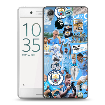 Пластиковый чехол на Sony Xperia X Performance с принтом Man City Манчестер Сити