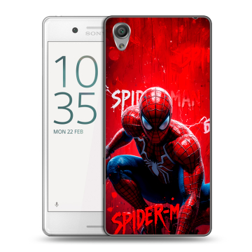 Пластиковый чехол на Sony Xperia X Performance с принтом Spiderman Человек паук