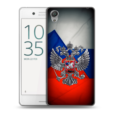 Пластиковый чехол на Sony Xperia X Performance с принтом Флаг России