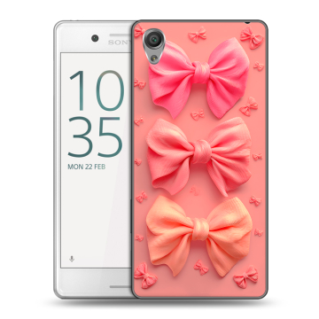 Пластиковый чехол на Sony Xperia X Performance с принтом Розовые бантики Пластиковый чехол на Sony Xperia X Performance с принтом Розовые бантики