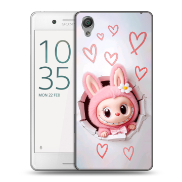 Пластиковый чехол на Sony Xperia X Performance с принтом Labubu Лабубу Пластиковый чехол на Sony Xperia X Performance с принтом Labubu Лабубу