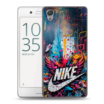 Пластиковый чехол на Sony Xperia X Performance с принтом Nike Найк Пластиковый чехол на Sony Xperia X Performance с принтом Nike Найк